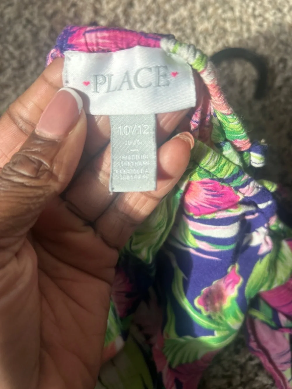 The Children’s Place Girls Floral Romper Size 10/12 Large Short Jumpsuit